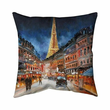 BEGIN HOME DECOR 26 x 26 in. Illuminated Paris-Double Sided Print Indoor Pillow 5541-2626-CI170